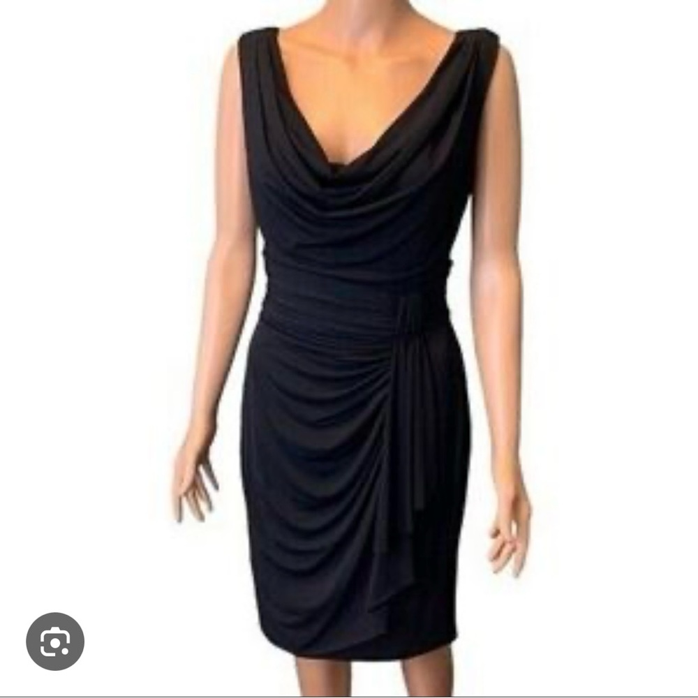 WHITE HOUSE BLACK MARKET Jersey Drape Front Wrap Cocktail Dress NWOT Size 2